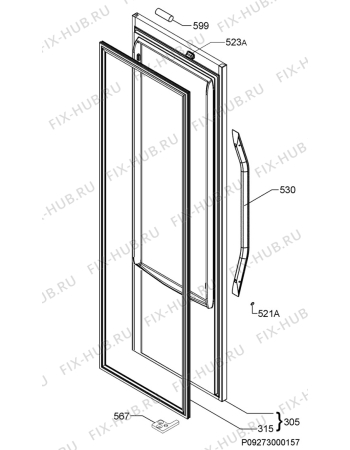 Взрыв-схема холодильника John Lewis JLWFF1554W - Схема узла Door 003